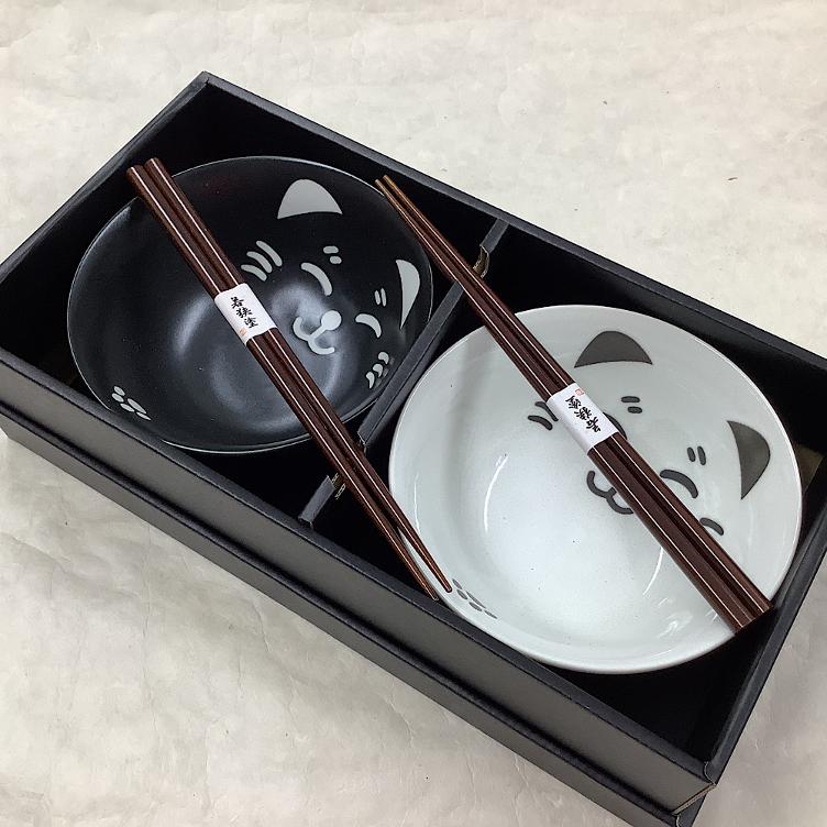 Geschirr Donburi Katze Schwarz & Weiss