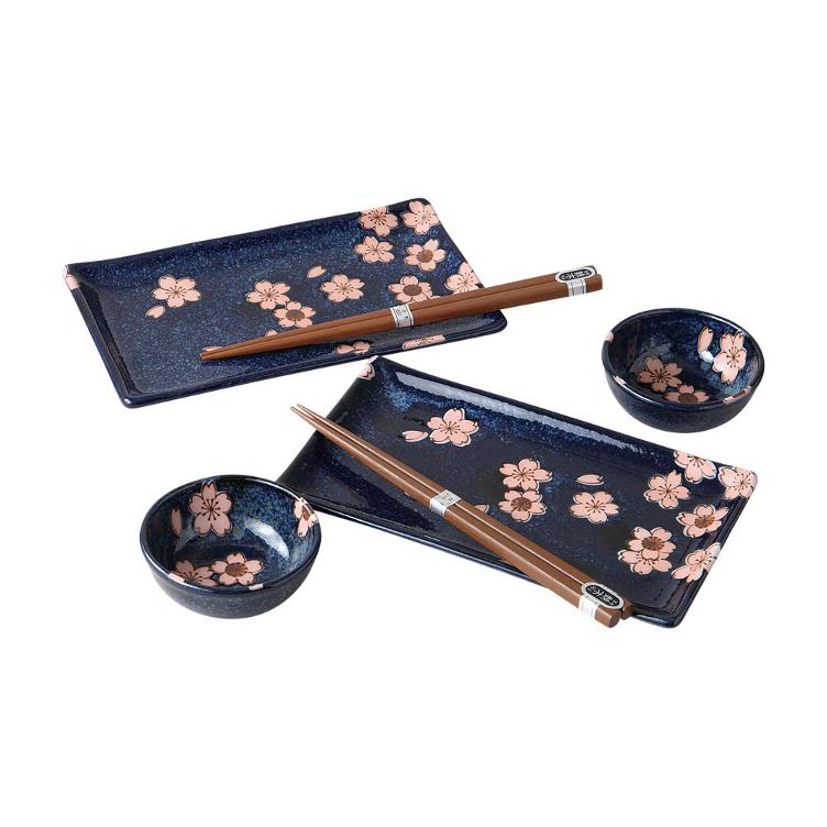 Geschirr Sushi Set Sakura blau